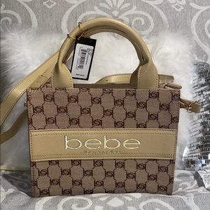 Bebe Beige and Brown Women's Handbag